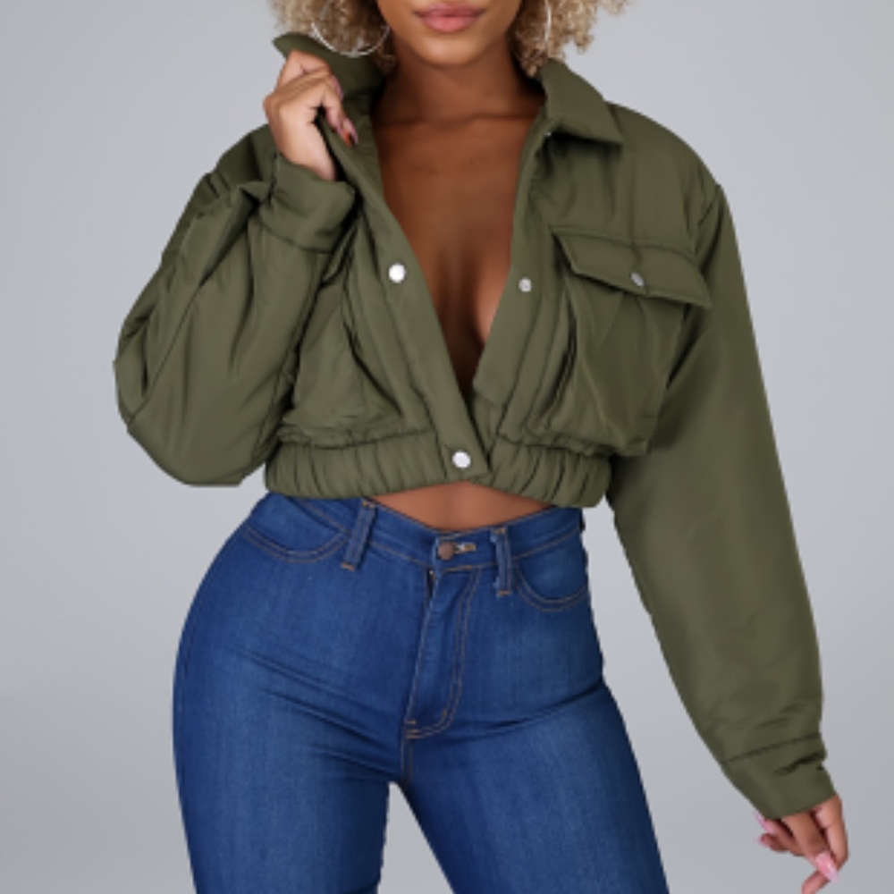 Olive crop jacket (NEW)